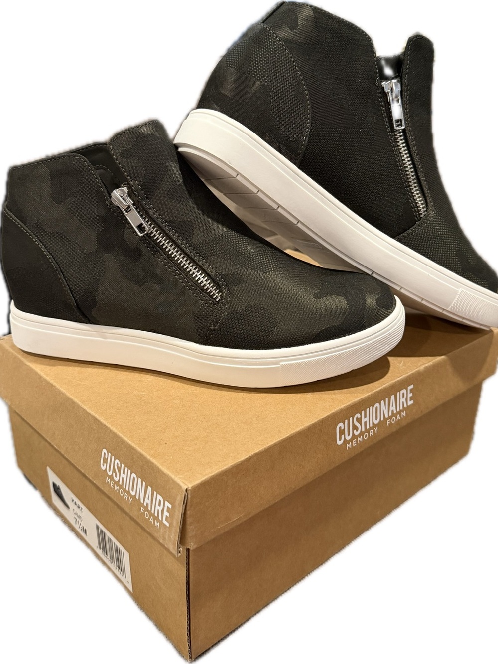 Women’s Camo  Slip-On Hidden Wedge Sneakers - Olive Green